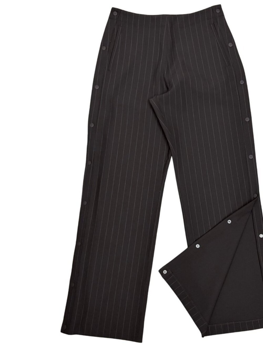 KITH Brinley TEARAWAY Pants Brown Pinstripe Luxury Casual Trousers Womens Small